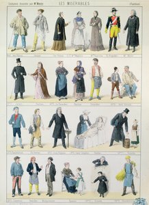 Diseños de vestuario para una adaptación de Los Miserables de Victor Hugo (1802-85) para el teatro, 1878 de Jules Marre
